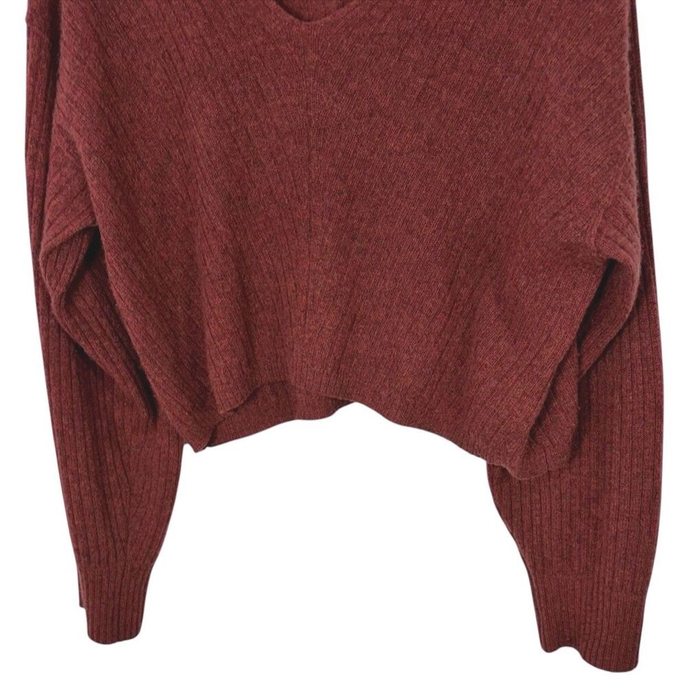 Free People Elias Sweater Medium 100% Cashmere Soft Breathable Rust ob122032 - Picture 5 of 12